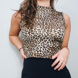 Cheetah High Neck Top